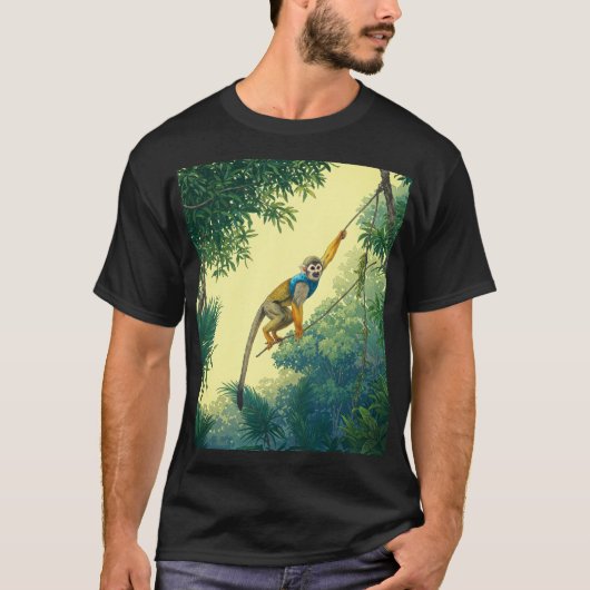 Swinging Squirrel Monkey Oerwoud T-shirt (Voorkant)