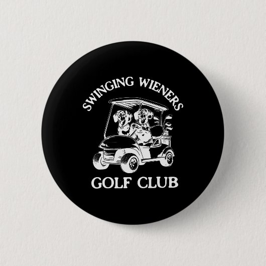 Swinging Wieners Golf Club Teckel Wiener Dog Fa Ronde Button 5,7 Cm (Voorkant)