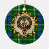 Swinton Clan Badge & Tartan Gepersonaliseerde Kers Keramisch Ornament (Voorkant)