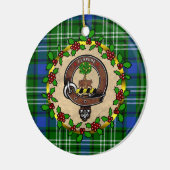Swinton Clan Badge & Tartan Gepersonaliseerde Kers Keramisch Ornament (Links)