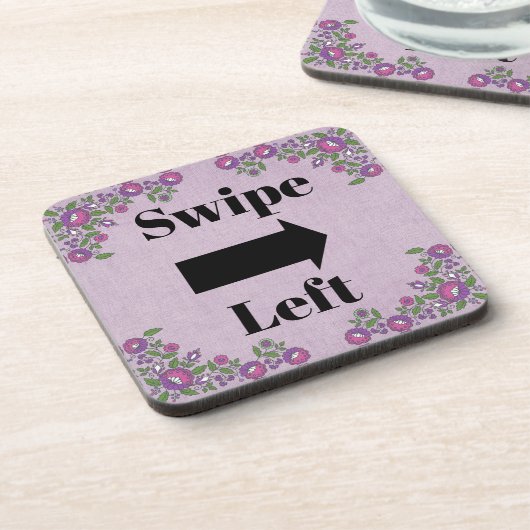Swipe Left Drank Coaster Bier Onderzetter (Linkerzijde)