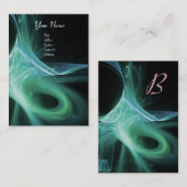 SWIRL 2 MONOGRAM Levendige zwarte grijze grijs Visitekaartje (Voorkant / Achterkant)