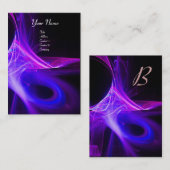 SWIRL 2 MONOGRAM Vibrant zwart roze blauw Visitekaartje (Voorkant / Achterkant)