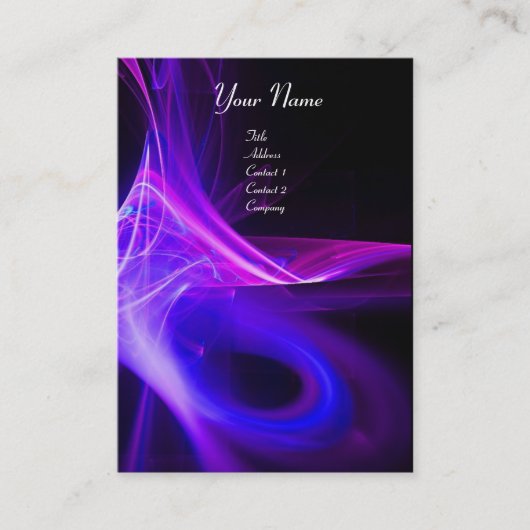 SWIRL 2 MONOGRAM Vibrant zwart roze blauw Visitekaartje (Voorkant)