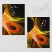 SWIRL 2 MONOGRAM Vibrant zwart, roze, geel Visitekaartje (Voorkant / Achterkant)