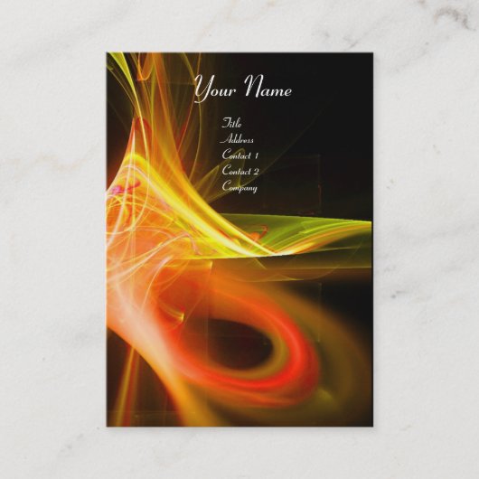 SWIRL 2 MONOGRAM Vibrant zwart, roze, geel Visitekaartje (Voorkant)