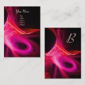 SWIRL 2 MONOGRAM Vibrant zwart roze rood Visitekaartje (Voorkant / Achterkant)