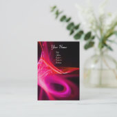 SWIRL 2 MONOGRAM Vibrant zwart roze rood Visitekaartje (Staand voorkant)