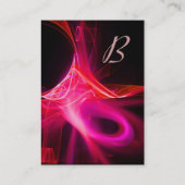 SWIRL 2 MONOGRAM Vibrant zwart roze rood Visitekaartje (Achterkant)