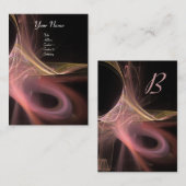 SWIRL 2 MONOGRAM Vibrant zwart roze violet Visitekaartje (Voorkant / Achterkant)