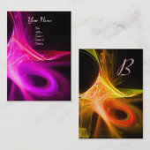 SWIRL 2 MONOGRAM Vibrant zwart roze violet Visitekaartje (Voorkant / Achterkant)