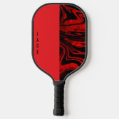 Swirl and Solid Red Monogram Pickleball Paddle (Achterkant)