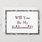 Swirl... ben je mijn Bridesmaid met roze hart Kaart (Voorkant)