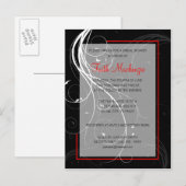 Swirl Black en Red Wedding Shower Uitnodiging (Voorkant / Achterkant)