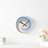 Swirl Blue White Patterns Swirling Designs Cool Ronde Klok (Huis)