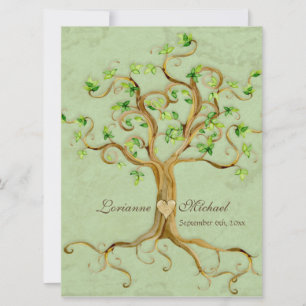 Swirl boomwortels Verouderde Groene Perkamentbruil Kaart