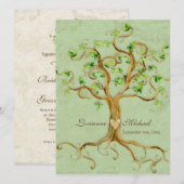 Swirl boomwortels Verouderde Groene Perkamentbruil Kaart (Voorkant / Achterkant)