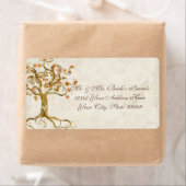 Swirl boomwortels Verouderde Perkament Bruiloft Etiket (Insitu)