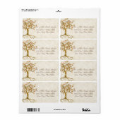 Swirl boomwortels Verouderde Perkament Bruiloft Etiket (Full Sheet)