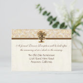 Swirl boomwortels Verouderde Perkament Bruiloft Kaart (Staand voorkant)