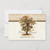 Swirl boomwortels Verouderde Perkament Bruiloft Kaart (Achterkant)