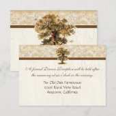 Swirl boomwortels Verouderde Perkament Bruiloft Kaart (Voorkant / Achterkant)