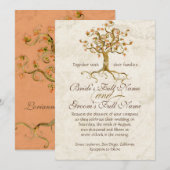 Swirl boomwortels Verouderde Perkament Bruiloft Kaart (Voorkant / Achterkant)