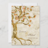 Swirl boomwortels Verouderde Perkament Bruiloft Kaart (Achterkant)