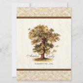 Swirl boomwortels Verouderde Perkament Bruiloft Kaart (Achterkant)