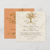 Swirl boomwortels Verouderde Perkament Bruiloft Kaart (Voorkant / Achterkant)