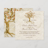 Swirl boomwortels Verouderde Perkament Monogrammed Kaart (Voorkant / Achterkant)