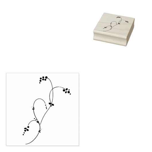 Swirl Branch met Berries Wood Art Stamp Rubberstempel (Gestempeld)