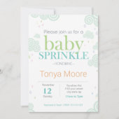 Swirl Cloud Baby Sprinkle Uitnodiging (Voorkant)