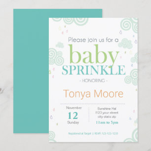 Swirl Cloud Baby Sprinkle Uitnodiging