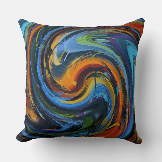 Swirl Colorful Abstracte Art Kussen (Voorkant)
