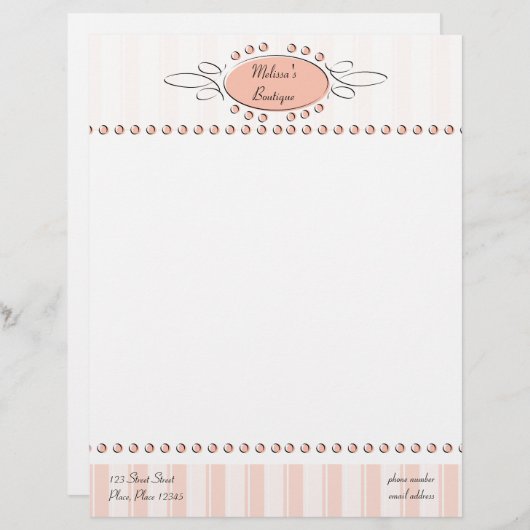 Swirl Decor Briefhoofd Sjabloon (Voorkant / Achterkant)