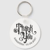 Swirl Elegant Ornament Horror Black Gothic Sleutelhanger (Achterkant)