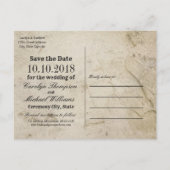 Swirl en Flourish antiek bruiloft Bewaar de datum Aankondigingskaart (Achterkant)