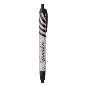 Swirl Faux Glitter Ombre Naam Zwarte Inkt Pen