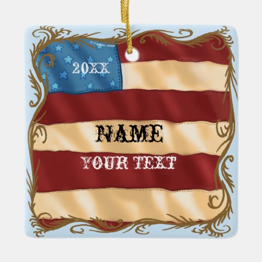 Swirl Flag Keramisch Ornament (Voorkant)