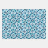 Swirl Floral Tegel Pattern – in het blauw Inpakpapier Vel (Voorkant 3)