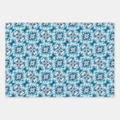 Swirl Floral Tegel Pattern – in het blauw Inpakpapier Vel (Voorkant)