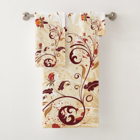 Swirl Floral Towel Bad Handdoek (Insitu)