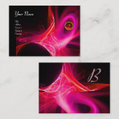 SWIRL GEM MONOGRAM Vibrant zwart roze rood Visitekaartje (Voorkant / Achterkant)