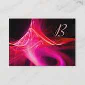 SWIRL GEM MONOGRAM Vibrant zwart roze rood Visitekaartje (Achterkant)