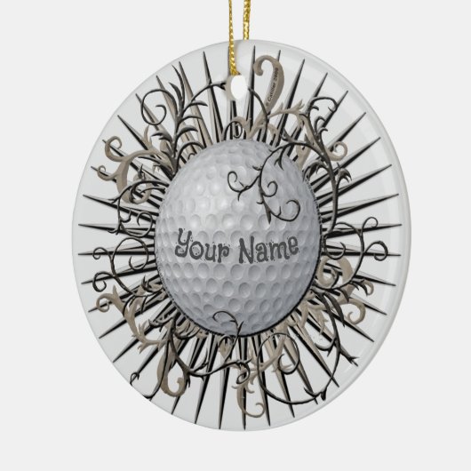Swirl Golf golfer Keramisch Ornament (Links)