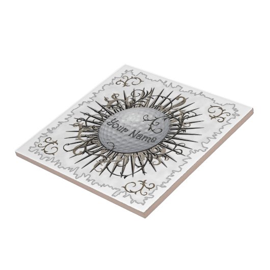 Swirl Golf golfer tegel Tegeltje (Zijkant)