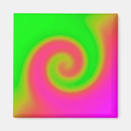 Swirl Green Roze Magneet