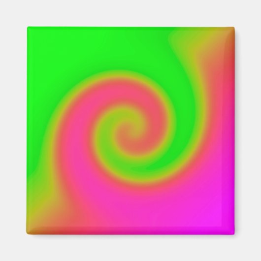Swirl Green Roze Magneet (Voorkant)