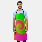 Swirl Green Roze Schort (Gedragen)